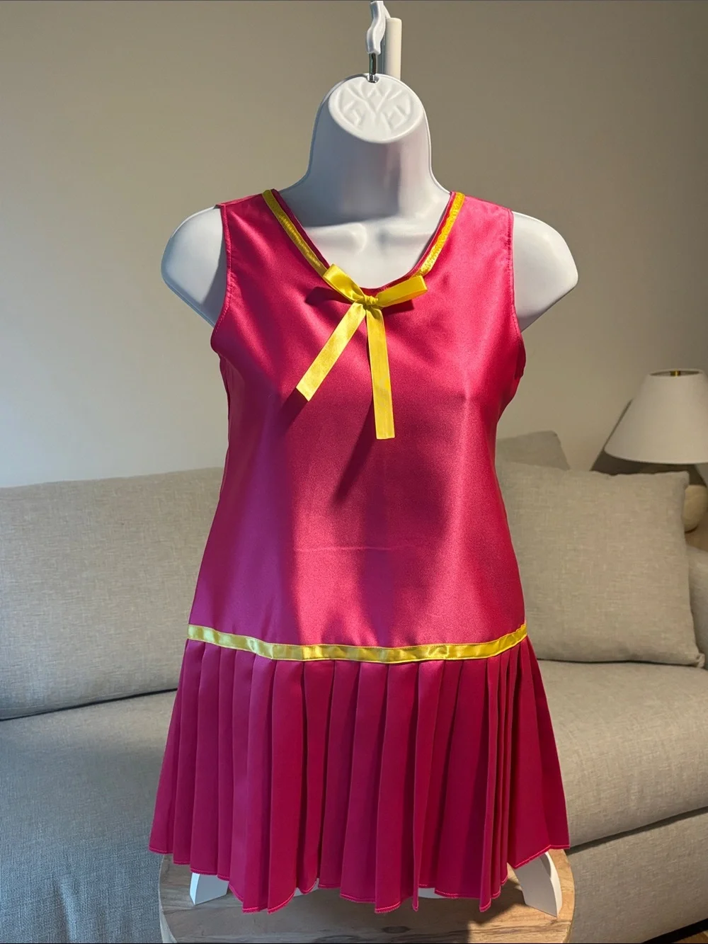 Kids Pink Dress Costume with Yellow Trim